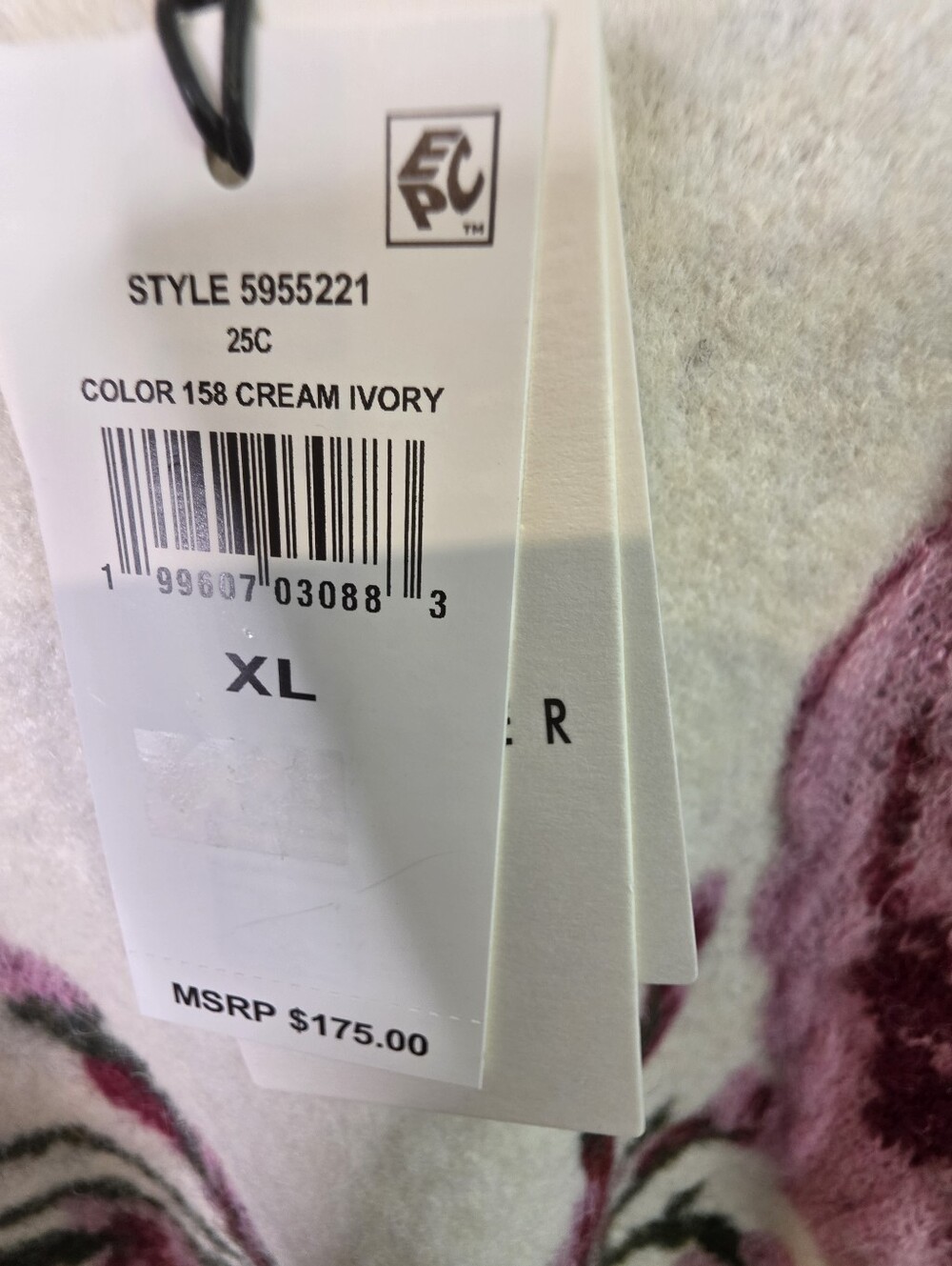Ted Baker London Floral Fuzzy Knit Sweater XL Cream Pink NWT $175 MSRP - Picture 5 of 7